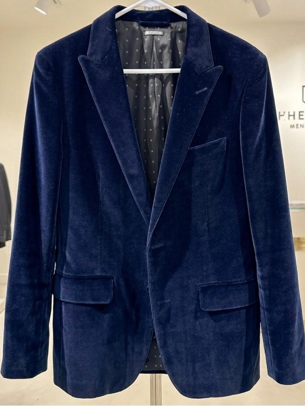 Bonobos Navy Velvet Sport Coat - Tailored Notch Lapel Men Bonobos Jetsetter Slim